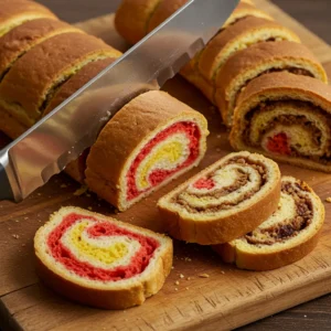 Cutting pinwheel slices