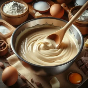Melting white chocolate for panna cotta mixture