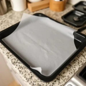Oven Tray Lined with Parchment