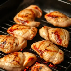 Charred Chicken on Grill Pan