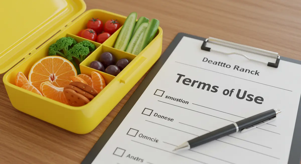 Kids’ snack box beside a clipboard